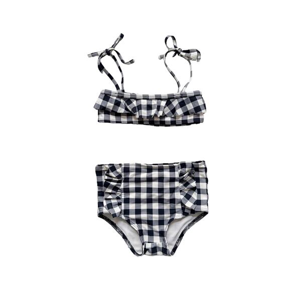 Olivia + Ocean Gingham High-Waisted Bikini Swimsuit - Picture 1 of 7